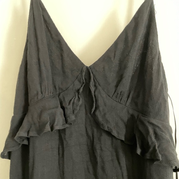 Lulu’s Black ruffle midi dress, adjustable straps. Size M, zipper back - Picture 2 of 8